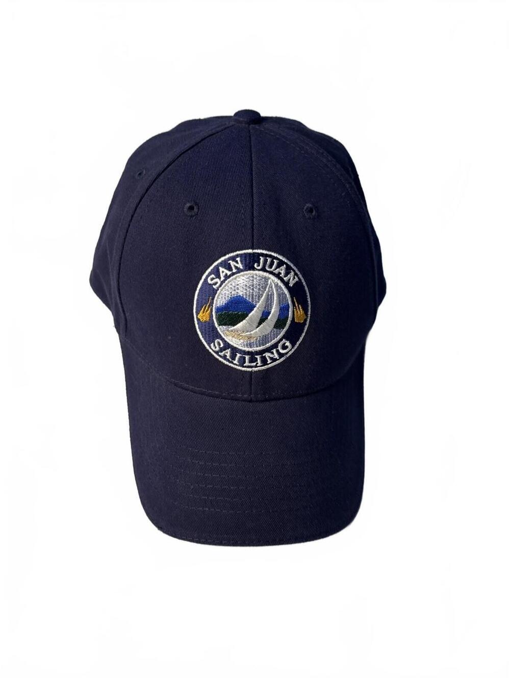 San Juan Sailing Navy Blue Baseball Cap with Embroidered Swo